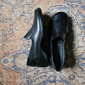 Clarks Black Leather Clog Shoe